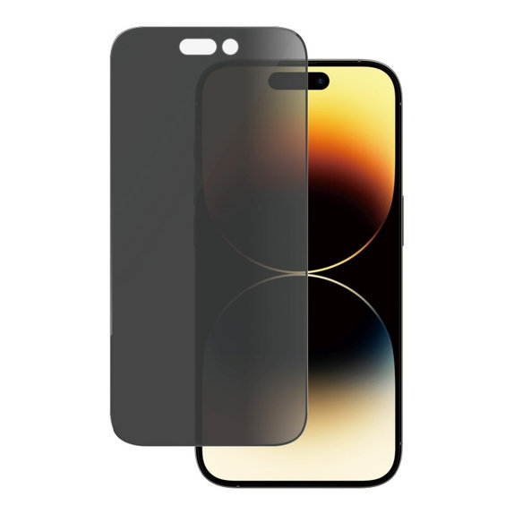 Kaljeno staklo UWF Privacy AB s aplikatorom za iPhone 14 Pro, Crna, PanzerGlass
