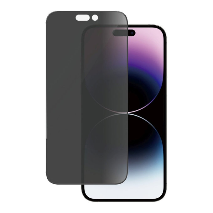 Kaljeno staklo UWF Privacy AB s aplikatorom za iPhone 14 Pro Max, Crna, PanzerGlass