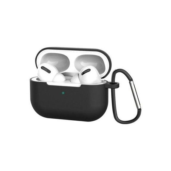 FixPremium - Silikonska Maska s karabinerom za AirPods Pro, crna