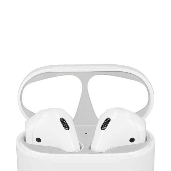FixPremium - Naljepnica protiv prašine za AirPods 1 i 2, srebrna