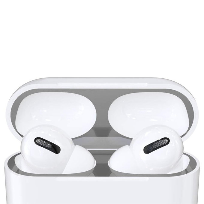 FixPremium - Naljepnica protiv prašine za AirPods Pro, srebrna