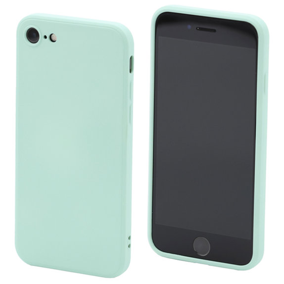 FixPremium - Silikonska maska za iPhone 7, 8, SE 2020 & SE 2022, svijetlo cijan