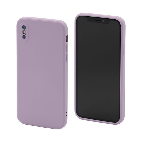 FixPremium - Silikonska maska za iPhone X & XS, ljubičasta