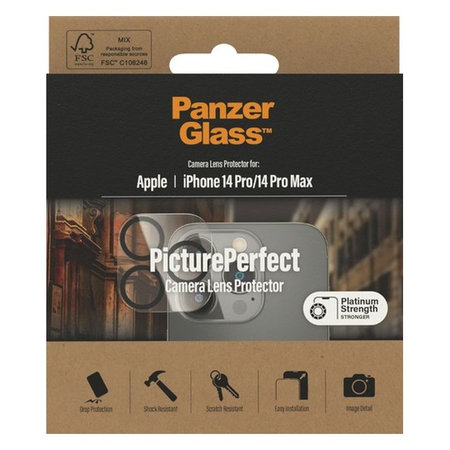 PanzerGlass - Zaštitni poklopac za objektiv kamere PicturePerfect za iPhone 14 Pro & 14 Pro Max, prozirna