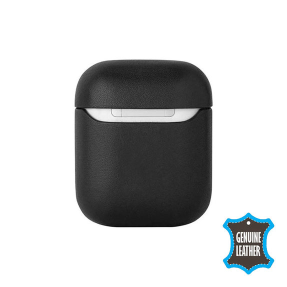 FixPremium - Kožna torbica za AirPods 1 i 2, crna