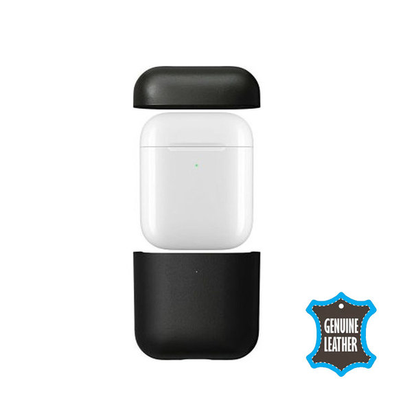 FixPremium - Kožna torbica za AirPods 1 i 2, crna