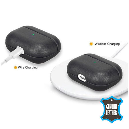 FixPremium - Kožna torbica za AirPods Pro, crna