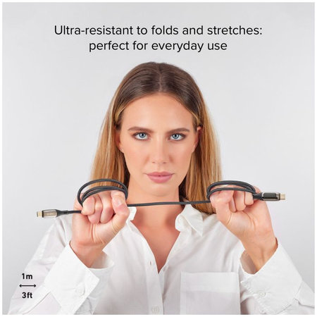 SBS - USB-C / USB-C kabel s LCD-om i PowerDelivery 100W (1m), crni