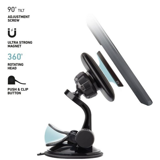 SBS - Auto držač Arizona Magnetic, s usisnom linijom, crni