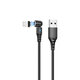 FixPremium - Lightning/USB magnetni kabel (1m), crni