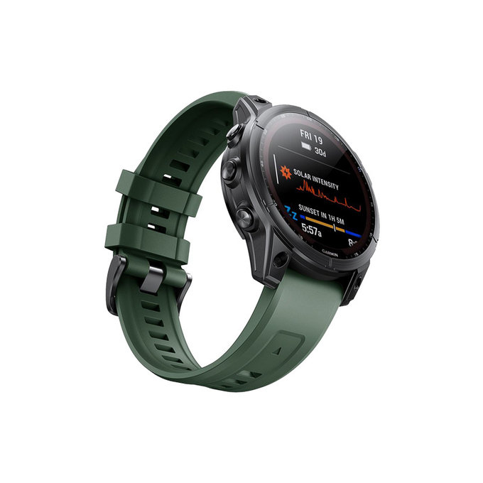 FixPremium - Silikonska narukvica za Garmin (QuickFit 22mm), tamno zelena