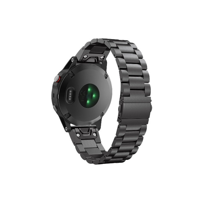 FixPremium - Remen od nehrđajućeg čelika za Garmin (QuickFit 22mm), crni