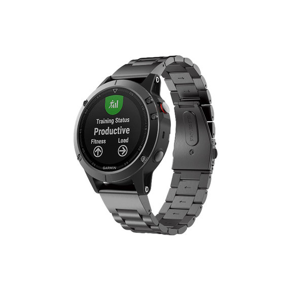 FixPremium - Remen od nehrđajućeg čelika za Garmin (QuickFit 22mm), crni