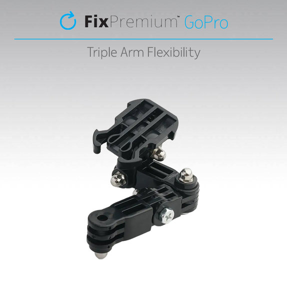 FixPremium - 3-kraki nosač za GoPro, crni