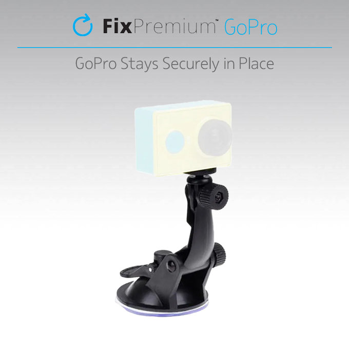 FixPremium - Nosač za GoPro s prisisom, crni