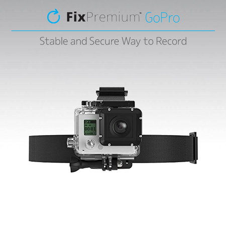 FixPremium - Nosač za glavu za GoPro, crni