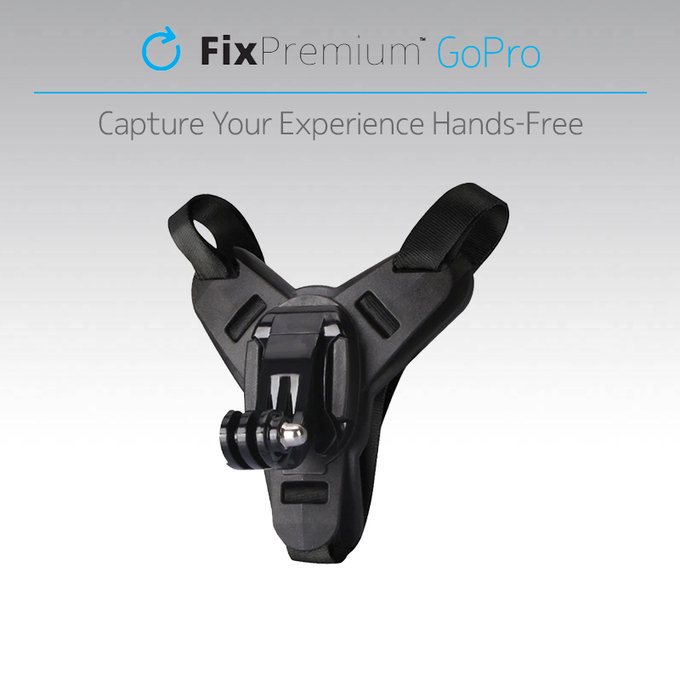 FixPremium - Nosač za kacigu za GoPro, crni