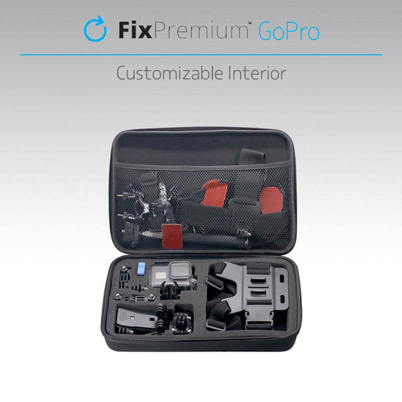 FixPremium - Torbica za GoPro i dodatnu opremu (veličina L), crna