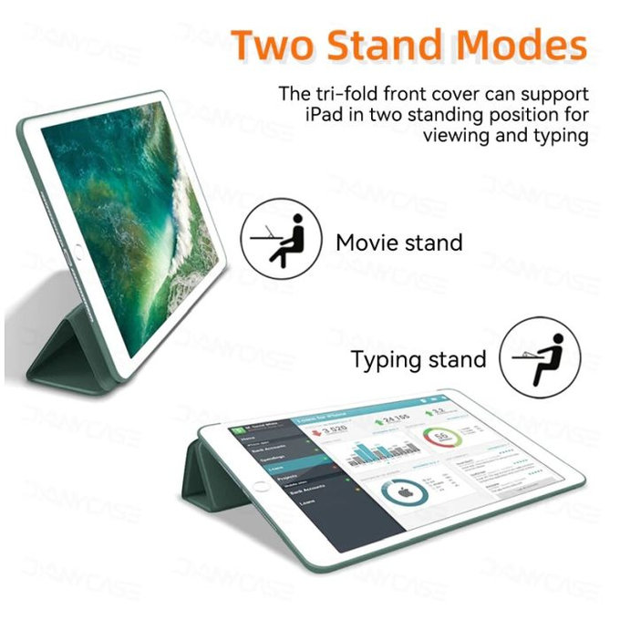 FixPremium - Silikonska preklopna torbica za iPad 10.2 (7., 8., 9. generacija), zelena