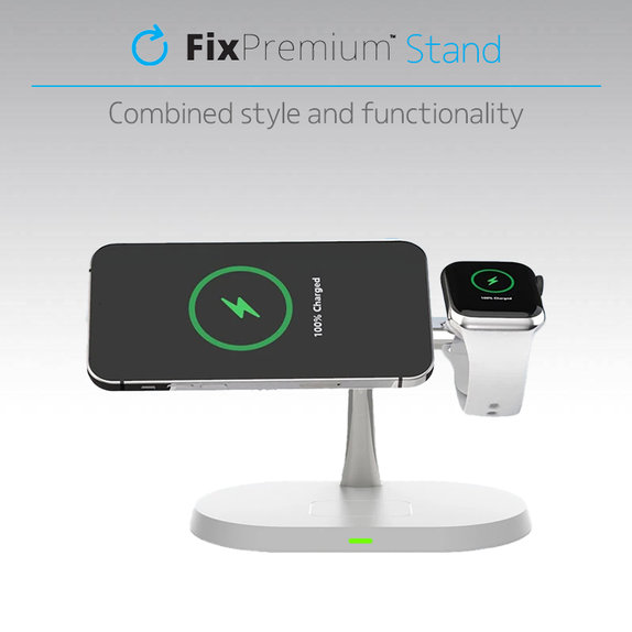 FixPremium - MagSafe stalak 3u1 za iPhone, Apple Watch & AirPods, crni