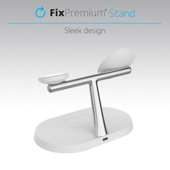 FixPremium - MagSafe stalak 3u1 za iPhone, Apple Watch & AirPods, crni