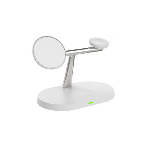 FixPremium - MagSafe stalak 3u1 za iPhone, Apple Watch & AirPods, bijeli