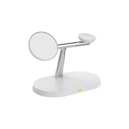 FixPremium - MagSafe stalak 3u1 za iPhone, Apple Watch & AirPods, bijeli