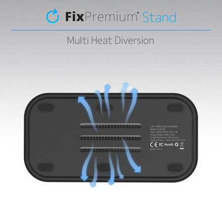 FixPremium - MagSafe stalak 3u1 za iPhone, Apple Watch & AirPods, crni