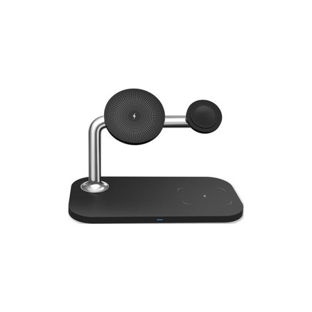 FixPremium - MagSafe stalak 3u1 za iPhone, Apple Watch & AirPods, crni