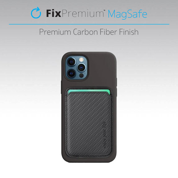 FixPremium - MagSafe Carbon novčanik, crni