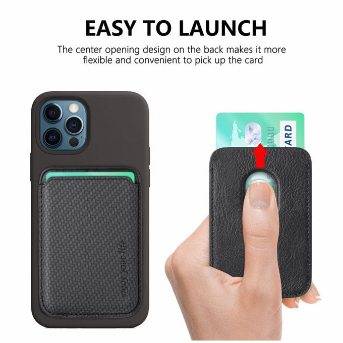 FixPremium - MagSafe Carbon novčanik, crni