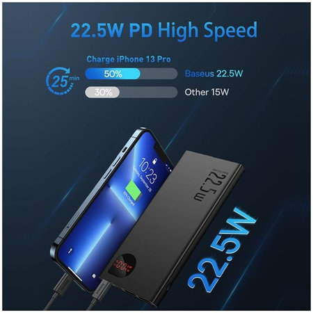 Baseus - PowerBank 10.000 mAh, crni