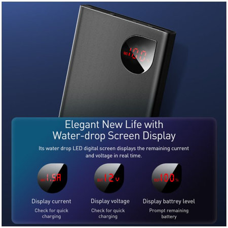 Baseus - PowerBank 10.000 mAh, crni