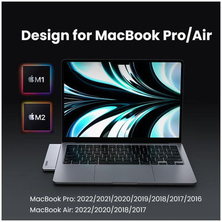 UGREEN - Dual USB-C Hub 7u1, sivi