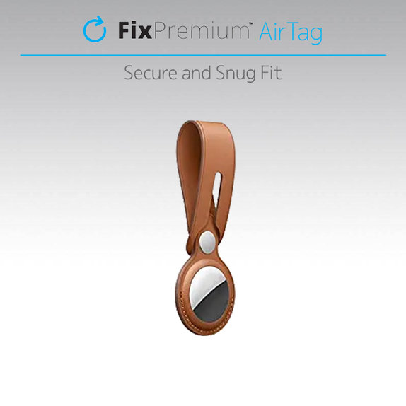 FixPremium - Kožni privjesak za AirTag, plavi