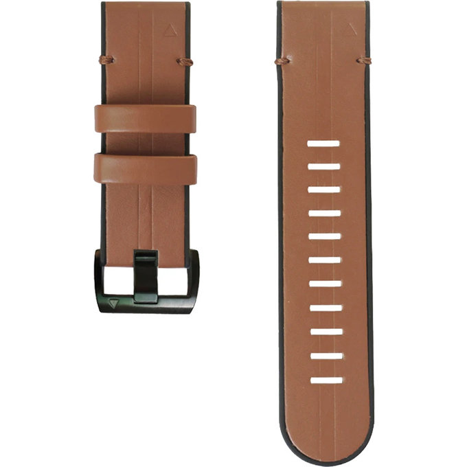 FixPremium - Kožna narukvica za Garmin (QuickFit 22mm), svijetlo smeđa
