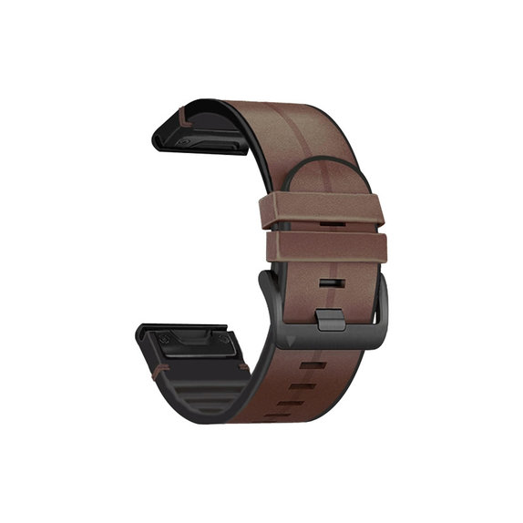 FixPremium - Kožni remen za Garmin (QuickFit 22 mm), smeđi