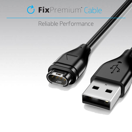 FixPremium - Kabel za punjenje za Garmin sat, crni