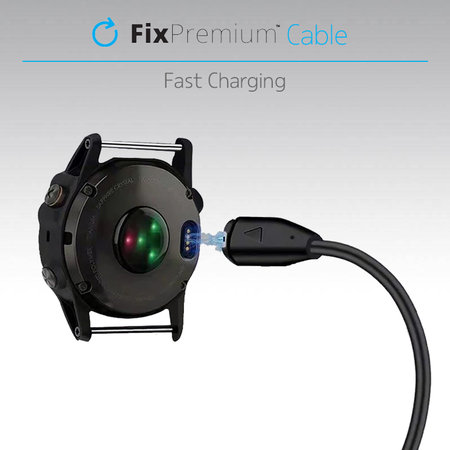 FixPremium - Kabel za punjenje za Garmin sat, crni