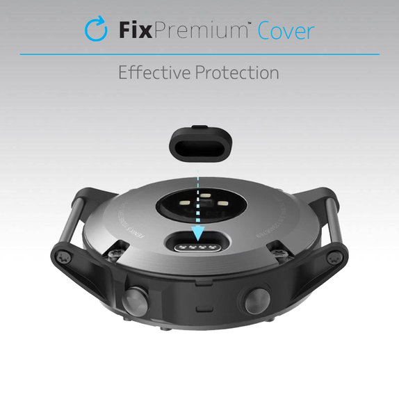 FixPremium - Poklopac priključka za punjenje za Garmin sat, crni