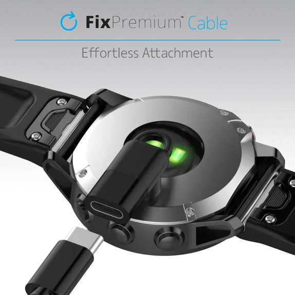 FixPremium - Redukcija USB-C za Garmin priključak za sat, crna