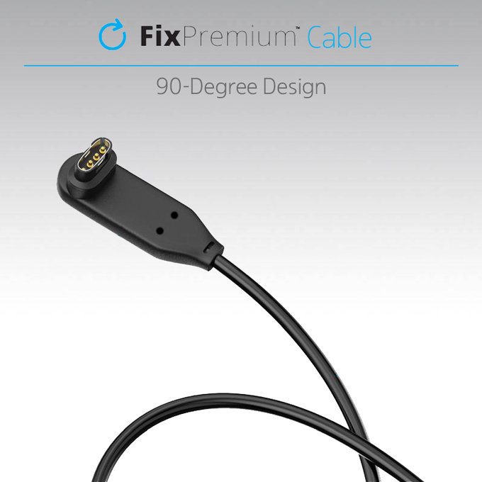 FixPremium - 90° kabel za Garmin sat, crni