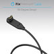 FixPremium - 90° kabel za Garmin sat, crni