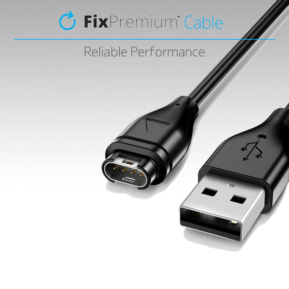 FixPremium - USB-C kabel za punjenje za Garmin sat, crni