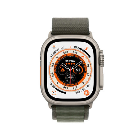 FixPremium - Remen Alpine Loop za Apple Watch (42, 44, 45 & 49 mm), zeleni