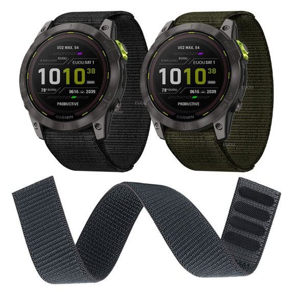 FixPremium - Najlonski remen za Garmin (22 mm), sivi