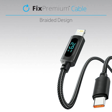 FixPremium - USB-C / USB-C kabel s funkcijom napajanja (1 m), crni