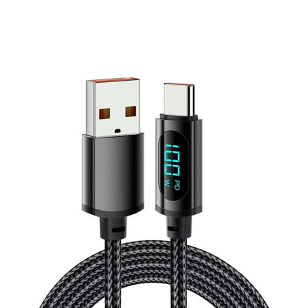 FixPremium - USB-C / USB kabel s funkcijom napajanja (1 m), crni