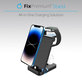 FixPremium - Sklopivi 3u1 stalak za iPhone, Apple Watch & AirPods, crni