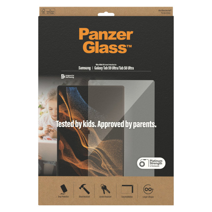 Kaljeno staklo UWF za Samsung Galaxy Tab S9 Ultra/Tab S8 Ultra, Prozirna, PanzerGlass